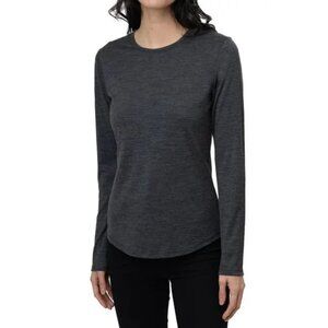 CLOUDVEIL 100% Merino Wool Base Layer Top Shirt Long Sleeve Grey Women's Large